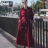 imCharms Windbreaker women's mid-length 2023 small British style loose over the knee red spring and autumn all-match coat