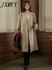 imCharms Winter Chic Elegant Temperament Double-Breasted Lace-Up Suit Collar Woolen Coat Women's Clothing