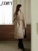 imCharms Winter Chic Elegant Temperament Double-Breasted Lace-Up Suit Collar Woolen Coat Women's Clothing