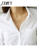 imCharms Women Shirts And Blouses 2023 Feminine Blouse Top Long Sleeve Casual White Turn-Down Collar OL Style Women Loose Blouses