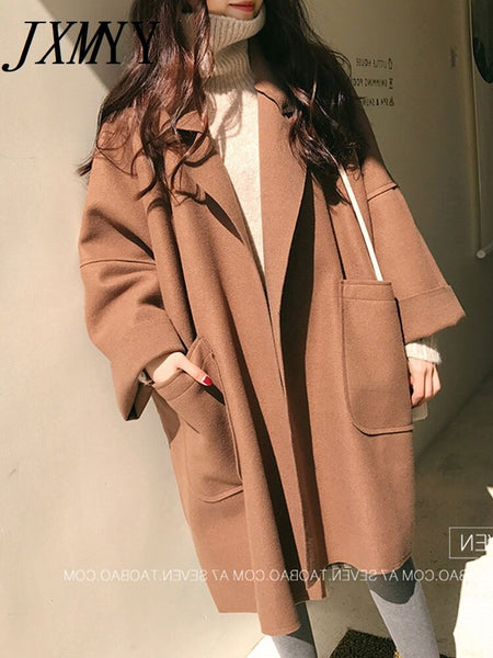 imCharms Women Spring Korean Style Loose Casual Open Stitch Minimalist Temperament Classic Chic Lady Coats Elegant Oversize 3XL