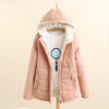imCharms Women Winter Fleece Parkas Coat Korean Casual Jackets Cotton Hooded Windproof Warm Pink Khaki Velvet Coat for Women