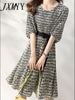 imCharms Women's Commuter Style Floral Mid-Length Dress 2023 Summer High-End Elegant And Versatile Retro Printed Skirt