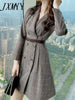 imCharms Women's Elegant Plaid Suit Dress 2023 Spring Temperament Retro High Waist Double Breasted Ladies Autumn Dress