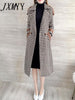 imCharms Woolen Coat Women's Mid-Length Autumn And Winter Wear 2023 Temperament Self-Cultivation Houndstooth Plaid Coat Tweed