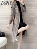 imCharms Woolen Coat Women's Mid-Length Autumn And Winter Wear 2023 Temperament Self-Cultivation Houndstooth Plaid Coat Tweed