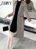 imCharms Woolen Coat Women's Mid-Length Autumn And Winter Wear 2023 Temperament Self-Cultivation Houndstooth Plaid Coat Tweed