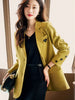 imCharms Yellow Suit Jacket Women's Spring And Autumn Temperament Long-Sleeved Formal Work Clothes Suit Top