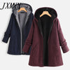 imCharmsY Autumn And Winter 2023 Cotton Padded Jacket Leisure Plush Padded Jacket Medium Length Hooded Women Coat