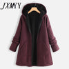 imCharmsY Autumn And Winter 2023 Cotton Padded Jacket Leisure Plush Padded Jacket Medium Length Hooded Women Coat