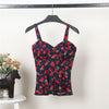 Floral Bustier Crop Top Summer Women Tank Top Short Vest Sexy Camis Women Tops Cropped Feminino Ruffles Bralette Bra