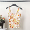 Floral Bustier Crop Top Summer Women Tank Top Short Vest Sexy Camis Women Tops Cropped Feminino Ruffles Bralette Bra
