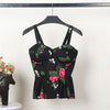 Floral Bustier Crop Top Summer Women Tank Top Short Vest Sexy Camis Women Tops Cropped Feminino Ruffles Bralette Bra