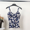 Floral Bustier Crop Top Summer Women Tank Top Short Vest Sexy Camis Women Tops Cropped Feminino Ruffles Bralette Bra