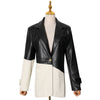 Jacket Blazer Women 2023 Temperament Casual Suit Collar Contrast Color Loose Stitching PU Leather Suit Jacket