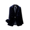 Jacket For Women 2023 Spring And Autumn One Button Gold Velvet Pocket Turn Down Collar Woman Blazer Vadim 4XL