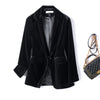 Jacket For Women 2023 Spring And Autumn One Button Gold Velvet Pocket Turn Down Collar Woman Blazer Vadim 4XL