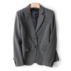 Jacket Women 2023 Blazer Suit Basic Office Lady Business Casual Black Gray Stripes Blue Minimalist Coat Autumn Spring