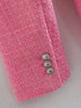 Jacket Women Blazers 2023 Fall Slim Double Breasted V-Neck Ladies Suit coat Elegant Chic Warm Pink Jacket Suit Women