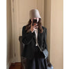 Jacket Women Casual Crop Blazers Long Sleeve Double Beasted Elegant Lady Outerwear Notched Simple Solid Short Woman Clothes