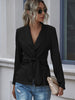 Jacket Women V-neck Bandage Long Sleeve Solid Color Women Blazers Office Lady Suit Top Elegant Coat Casual Women Clothing