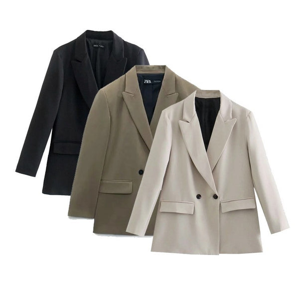 Jackets Autumn Long-Sleeved Solid Color Simple and Fashionable Jacket Female Oversize Woman Clothes Outerwear Classic