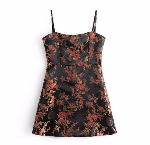 Jacquard Leaves Floral Off shoulder Spaghetti Strap Camis 2022 Women Backless crop Top Camisetas Back Zipper Bra Tank Vest Tee