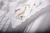 Japan Style Mori Girl Blouse Literary Embroidered Peter Pan Collar Loose Cotton White Shirt Women