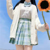 Japanese School Basic JK Uniform Cosplay Sweaters Women Solid Kawaii Pullovers Autumn V-neck Preppy Style Loose Knitted Cardigan