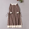 Japanese Style Print Dress Long-sleeved Spring Dress Cotton And Linen Vintage Loosen Casual Women Mori Girl Dress