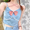Japanese Sweet Lolita Two Piece Set Women Preppy Style Lace Bow Tank Tops + High Waist Pleated Skirt Suit Cool Girls 2 Piece Set