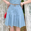 Japanese Sweet Lolita Two Piece Set Women Preppy Style Lace Bow Tank Tops + High Waist Pleated Skirt Suit Cool Girls 2 Piece Set