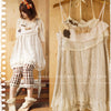 Japaness Summer Mori Girl Sweet Dress Women Clothing Appliques Cotton Lace Flowers Sleeveless Patchwork Strap Lovely Dress A011