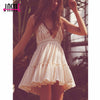 Endless Summer Dress 100 Degree Dress Patchwork Mesh Ruffle Mini Dresses Sexy Spaghetti Strap Backless Boho Vestidos