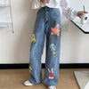 Jean Femme Baggy Jeans Pants Cartoon Print Trousers Harajuku Hip-hop Streetwear Loose Casual Jeans Woman High Waist