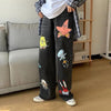 Jean Femme Baggy Jeans Pants Cartoon Print Trousers Harajuku Hip-hop Streetwear Loose Casual Jeans Woman High Waist