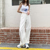 Jean female 2022 spring and autumn thin money loose show thin white high waist wide leg 9 minutes lengthen small