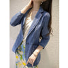 Jeans Blazer Jackets For Women Clothing 2023 Spring Autumn Korean Style Slim Blue Denim Suit Coats Office Ladies Tops e258