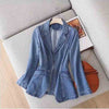 Jeans Blazer Jackets For Women Clothing 2023 Spring Autumn Korean Style Slim Blue Denim Suit Coats Office Ladies Tops e258