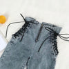 Jeans Female Denim Pants Lace up on side Womens Jeans plus siz 5XL Stretch High waist Feminino Skinny Pants For Women Trousers