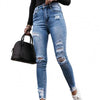 Jeans Long Pants High Wait Stacked Pants Trousers Ripped Hole High Waist Denim Skinny Women Jeans for Daily Life Streetwear Jean