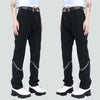 Jeans Men Solid Patchwork Chain Denim Pants Unisex Baggy Casual Retro Punk All-match Harajuku Trouser Autumn Streetwear