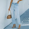 Jeans On An Elastic Band Straight Jeans Woman Vintage Baggy Slouchy  Wide Leg Jean Light Blue Women's High Waist 2022