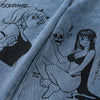 Jeans Pants Y2K Streetwear Hip Hop Japanese Anime Cartoon Girl Print Straight Wide Leg Baggy Denim Pants Harajuku Loose Trousers