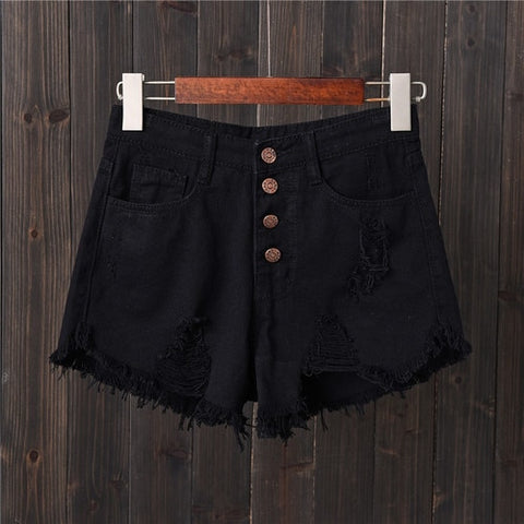 Jeans Shorts Women 2022 Summer High Waist Holes Ripped Vintage Casual Woman Tassels Short Femme Pantalon Ladies Hot Denim Shorts