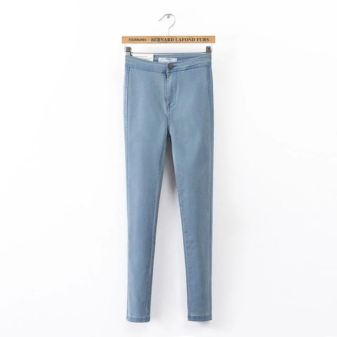 Jeans Woman Denim Pencil Pants Vintage High Waist Jeans Women Casual Stretch Skinny Jeans Femme Black Blue