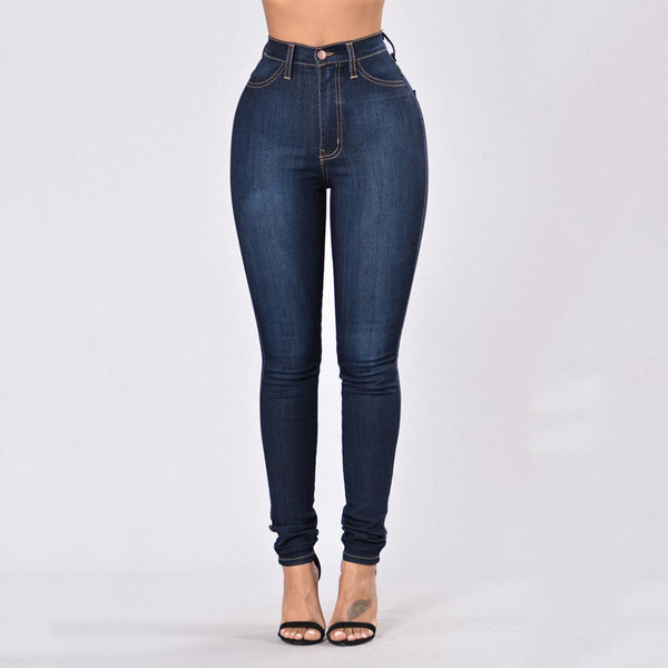 Jeans Woman Plus Size 3XL High Waist Jeans Woman Casual Stretch Denim Trouser Woman Blue Denim Pencil Pants L22