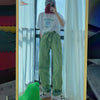 Jeans Women 2022 Loose Straight Trousers Full-length Green Vintage Harajuku Boyfriend Unisex Hip Hop Womens Denim Kpop Slouchy