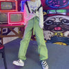 Jeans Women 2022 Loose Straight Trousers Full-length Green Vintage Harajuku Boyfriend Unisex Hip Hop Womens Denim Kpop Slouchy