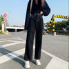 Jeans Women All-match Korean Style Mopping Trousers Denim Vintage Black Solid High Waist Autumn Baggy Chic Ulzzang Street Casual